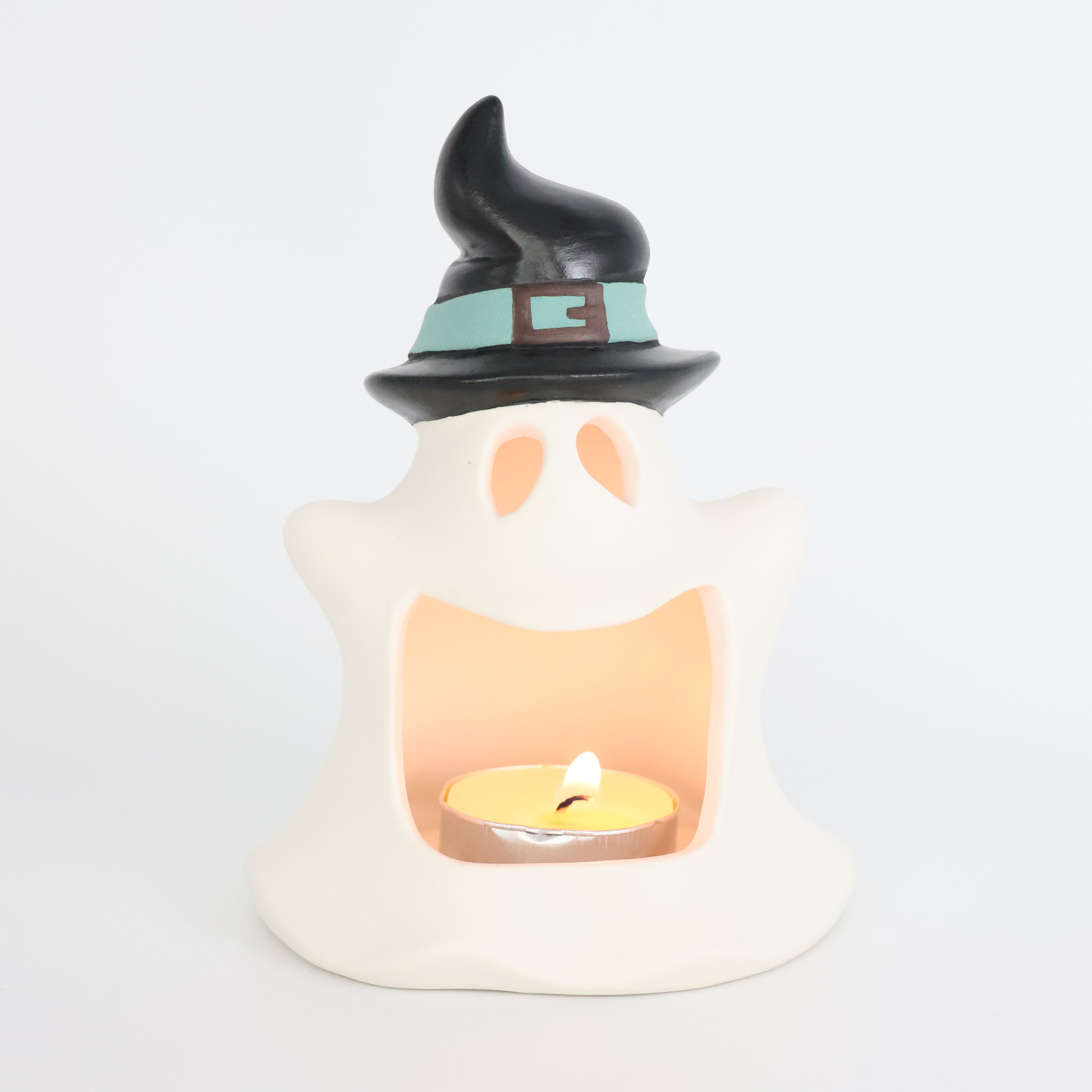 I-Ceramic Halloween Ghost Candle Holder
