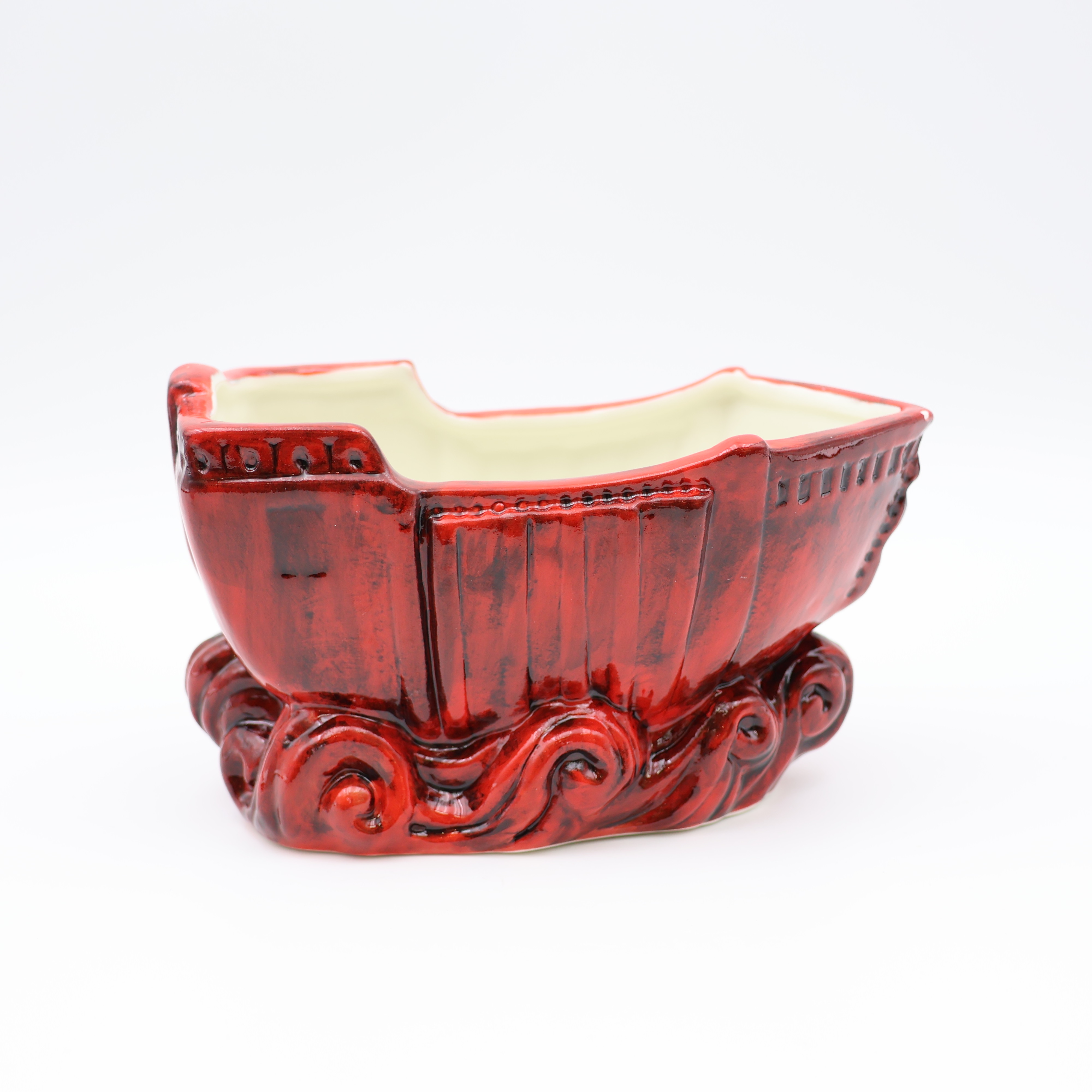 Ceramic Boat Tiki Mug Red