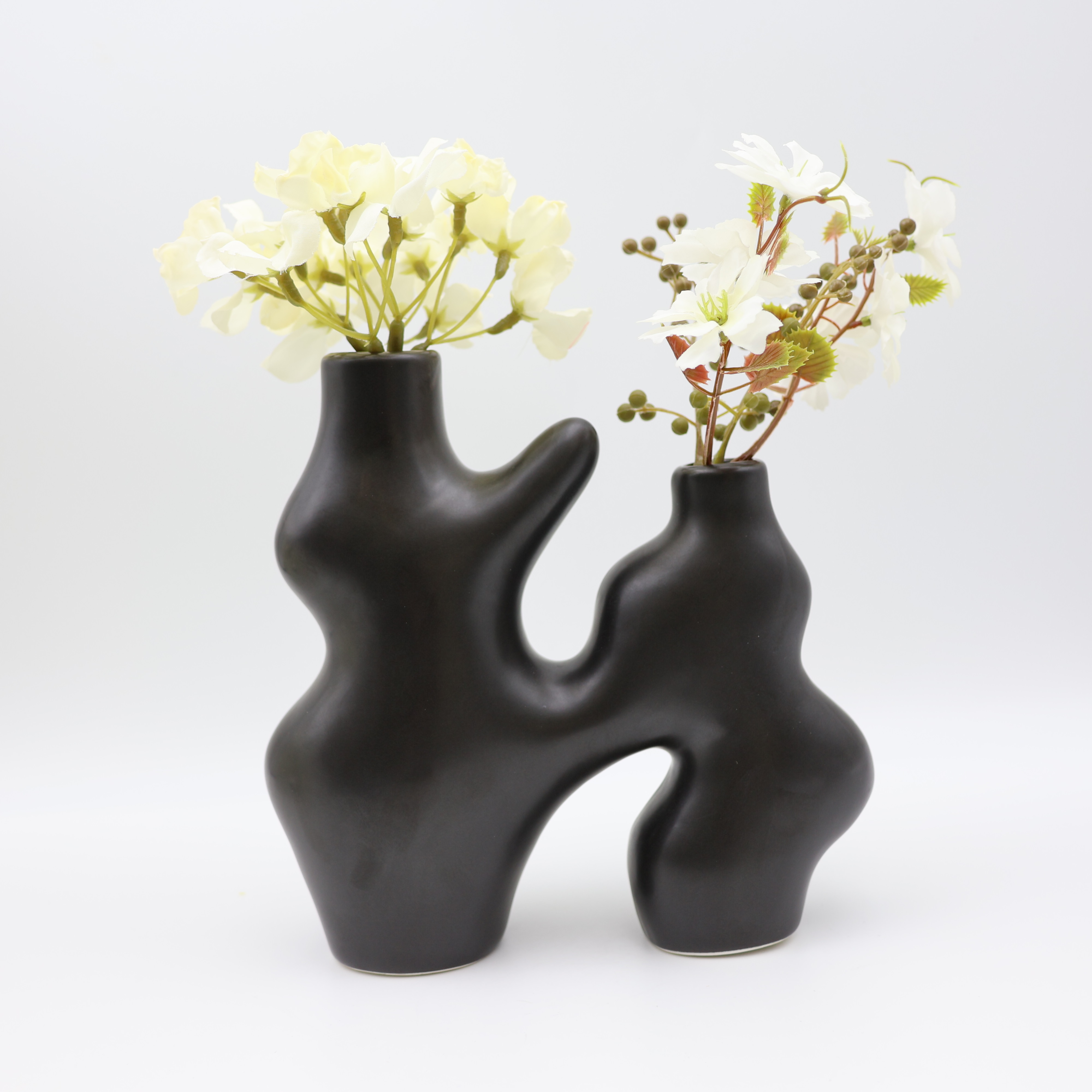 Seramiki Nordic titunse Flower Vase Black