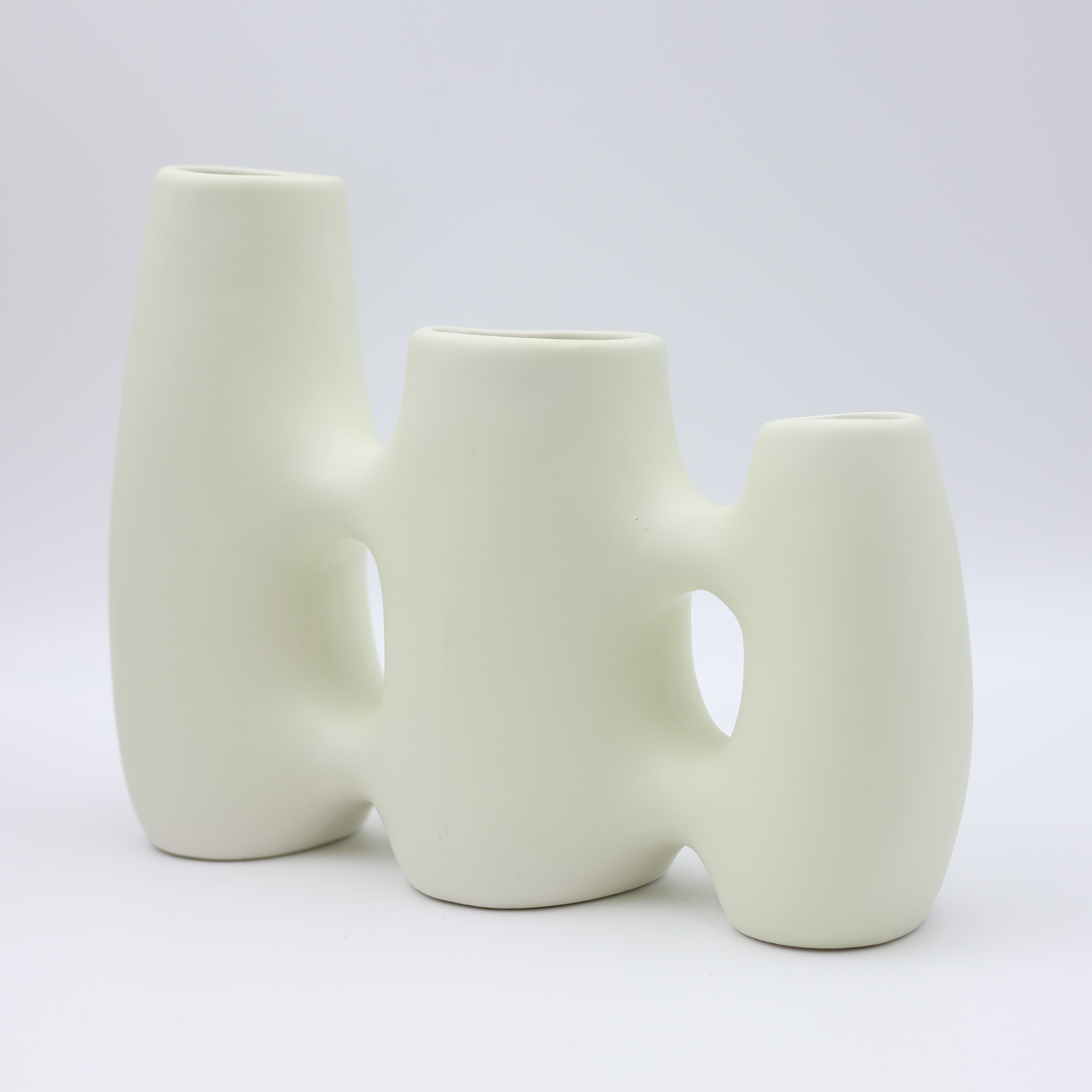 I-Ceramic Art Decor Flower Vase White