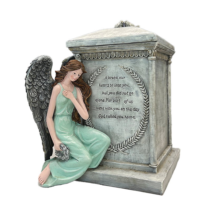Angel cremation urn for human ashes