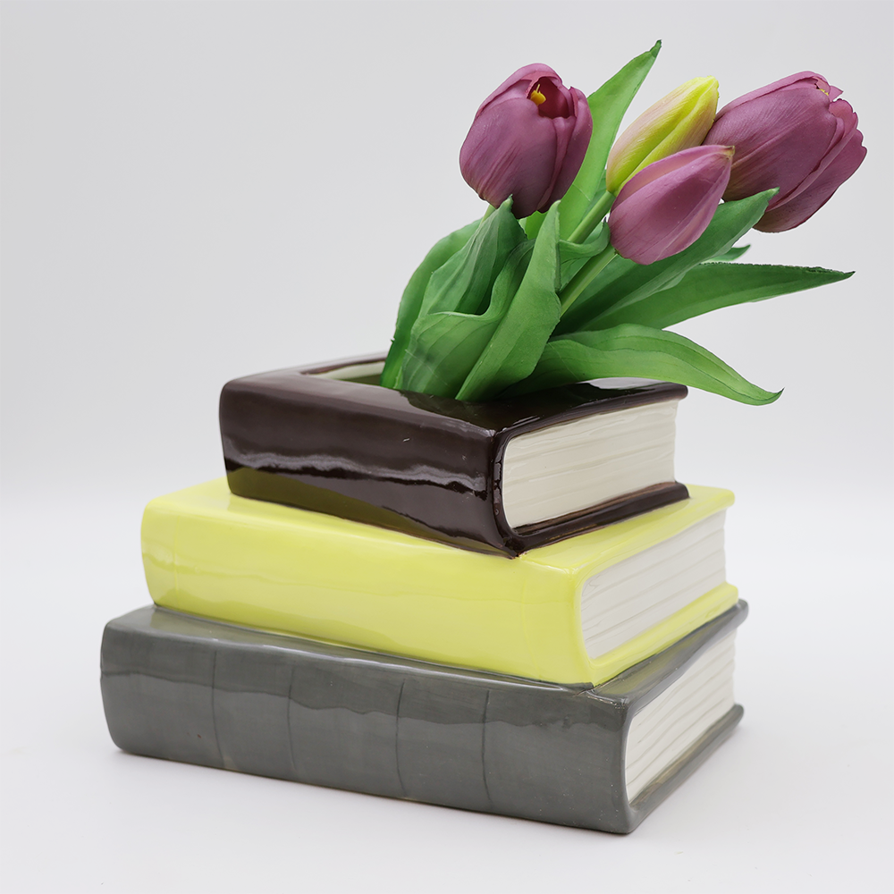Ceramic Stack Book Planter