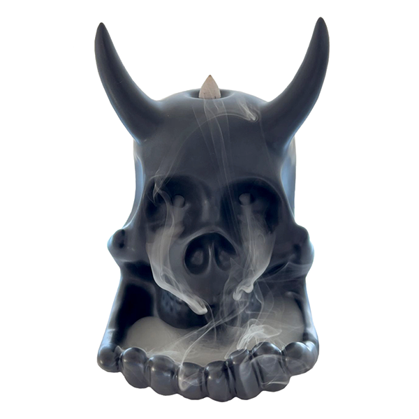 Ceramic Skull Backflow Cone Incense Burner