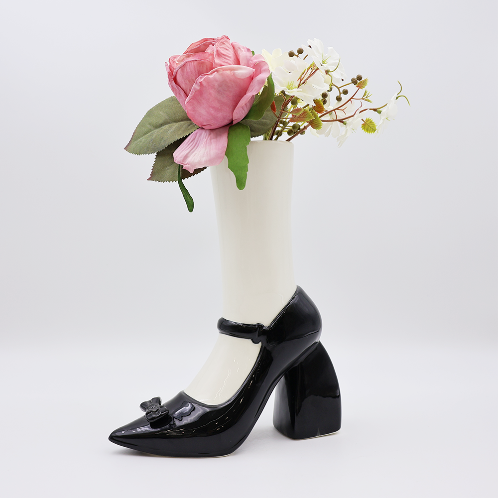 Ceramic High Heels Boot Shoe Vase