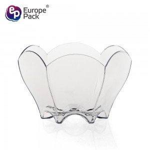 Europe Pack hot sale products flower shape 90ml disposable plastic dessert cup