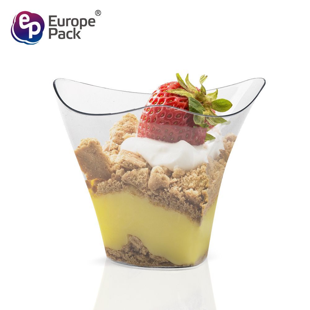 DESSERT ONE TIME USE CUP – 100ml clear ice cream container plastic pudding cup