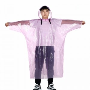 OEM/ODM China Poncho Oil And Chemical Resistant - BEST POPULAR DISPOSABLE PE MATERIAL ADULT RAIN PONCHO  – De Body