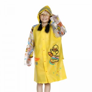 High Quality Foldable Raincoat With Hood - BEST FASHION PE MATERIAL CARTOON KIDS RAINCOAT  – De Body