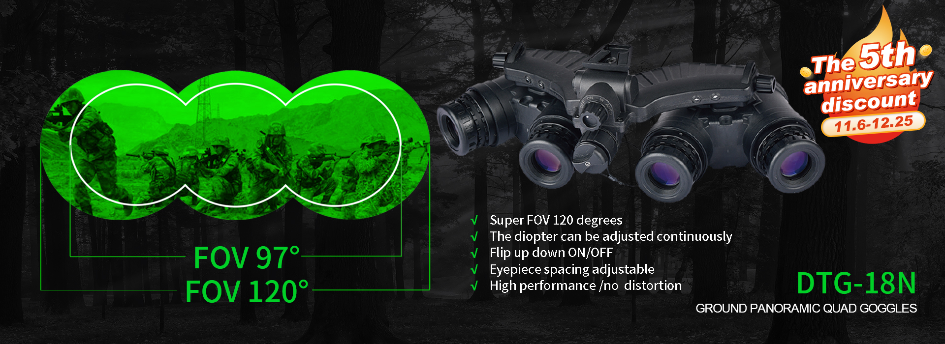 Factory Supply Tactical Binoculars Military Infrared Quad Goggles Fov 120  Degree Night Vision Goggles - China Night Vision Goggles, Binoculars