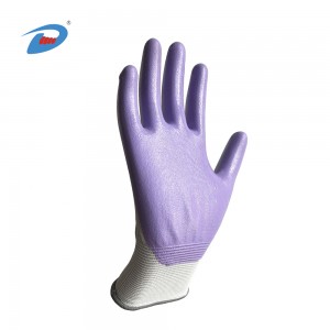 OEM/ODM China China White Industrial Mechanic Work Nylon Nitrile Coated Palm Smooth Anti-Oil Glove