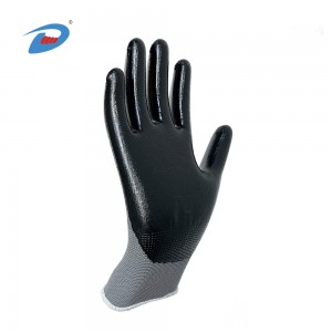 13G Polyester Liner Nitrile Palm Coated Water Proof for sheet metal work