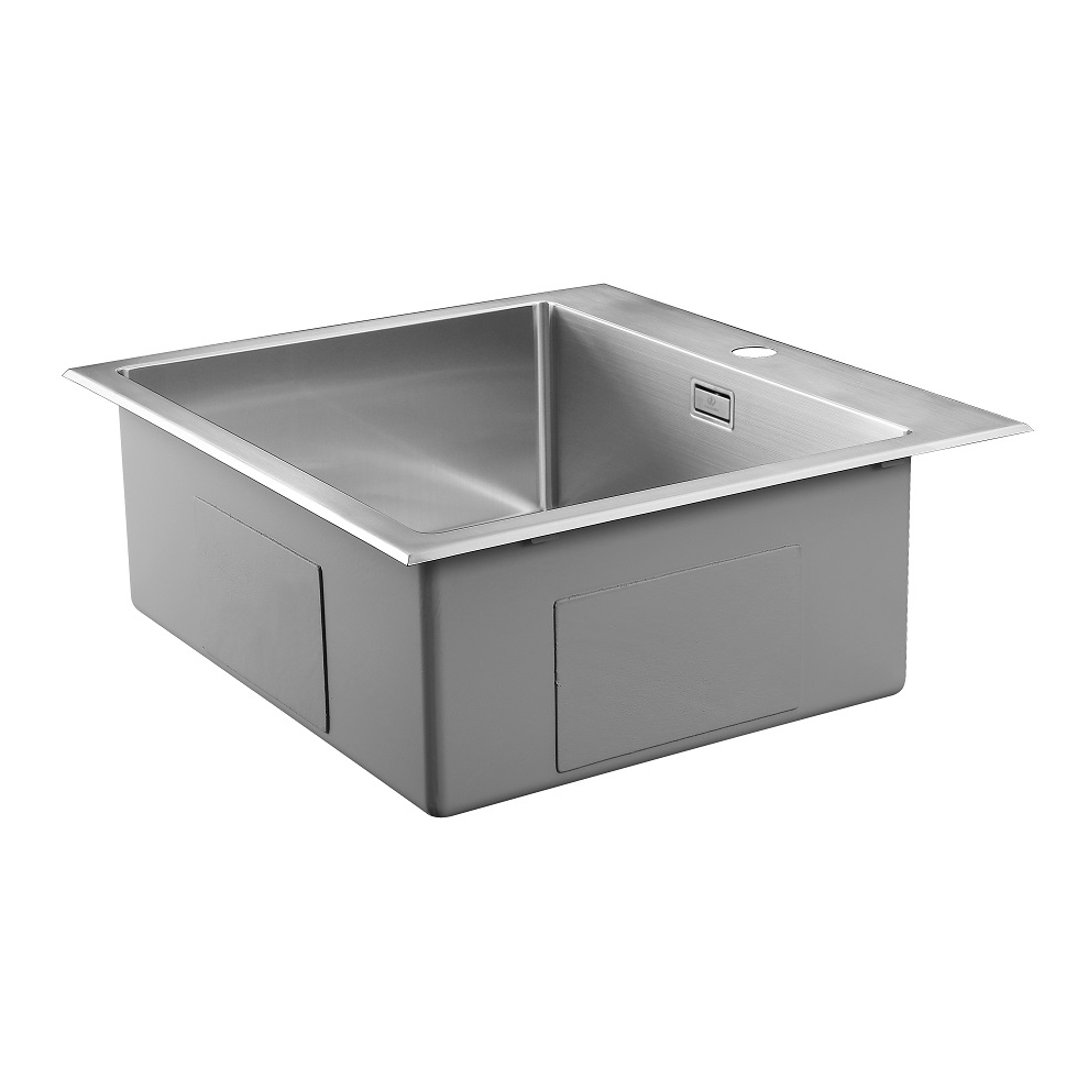Top mounted sink stainless steel kitchen sink single bowl with faucet hole handmade sink dexing sink wholesale