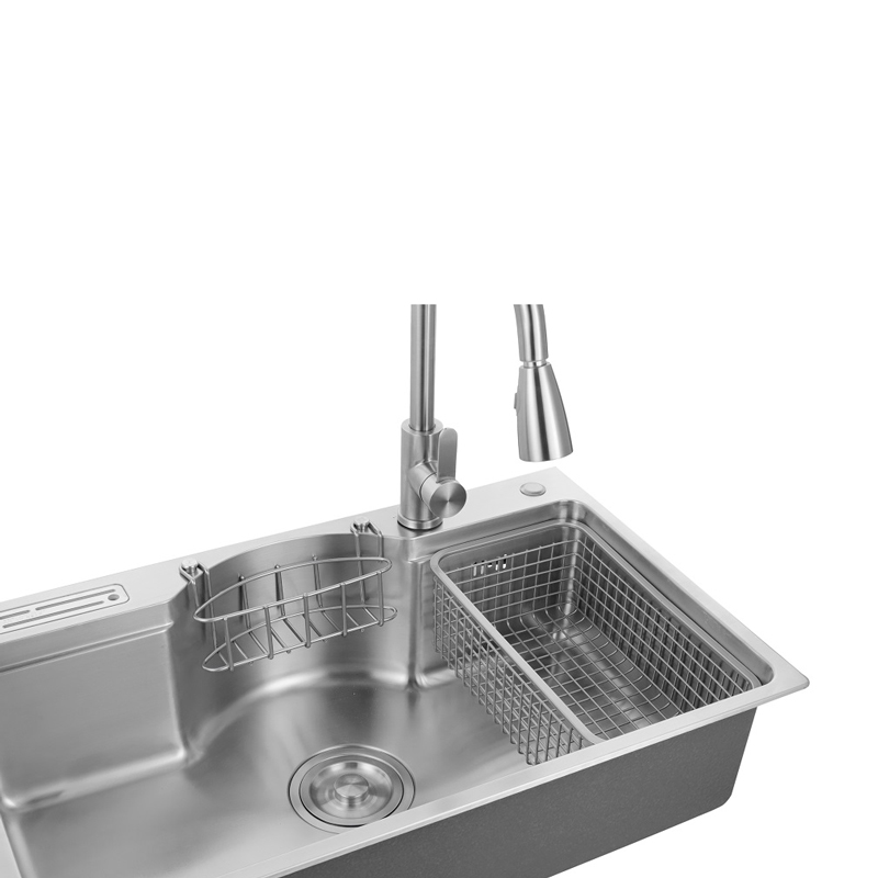 Anti-dumping multifunctional sink ss304 stainless steel single sink Topmount single bowl with step sink Dexing kitchen big sink ODM OEM wholesale