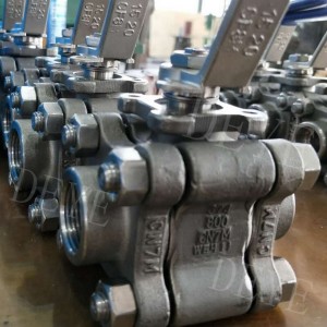 Cast Alloy20 steel ball valve with 3pc body