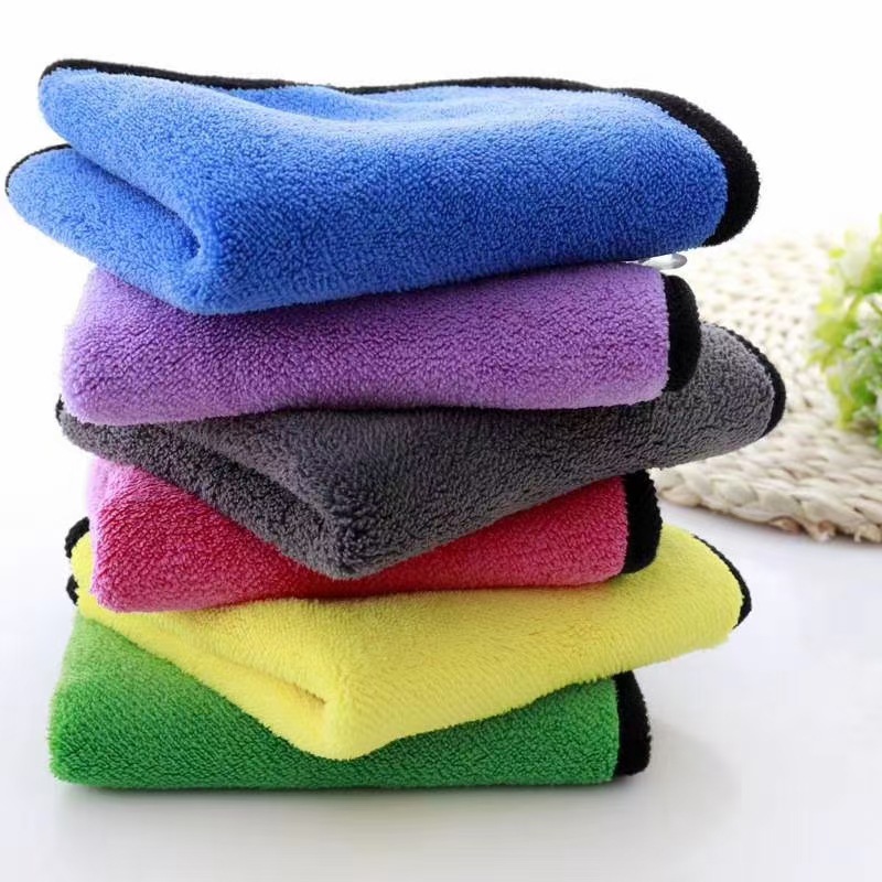 Custom logo extra thick Coral fleece super absorbent wash microfiber towel car cleaning towel microfiber towel