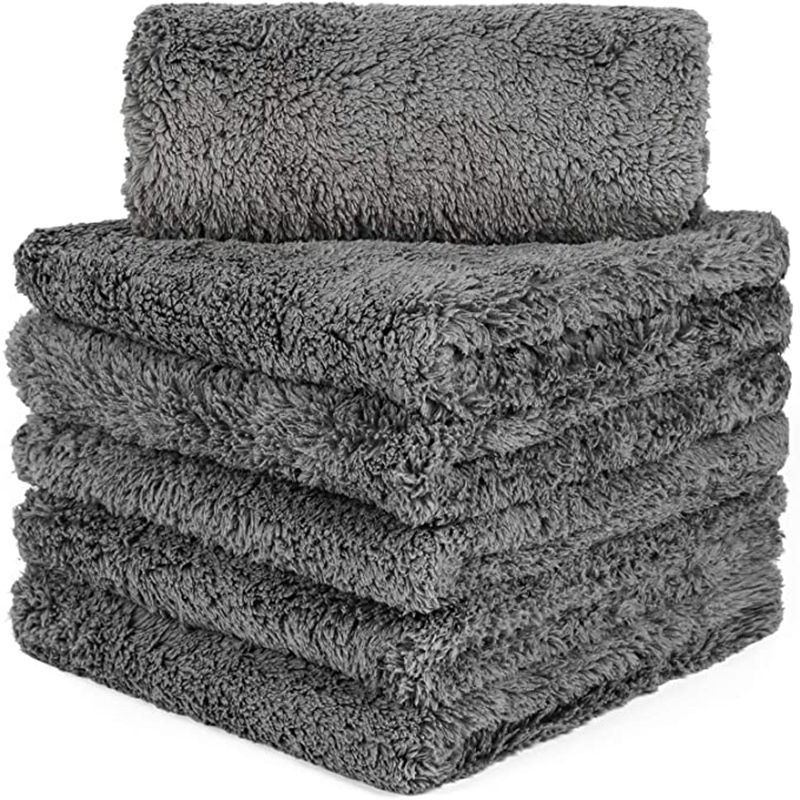 wholesale 40*40cm 500gsm Edgeless Plush Edge Car Care Towels Microfiber Dry Car Wash Cleaning Cloths car towels