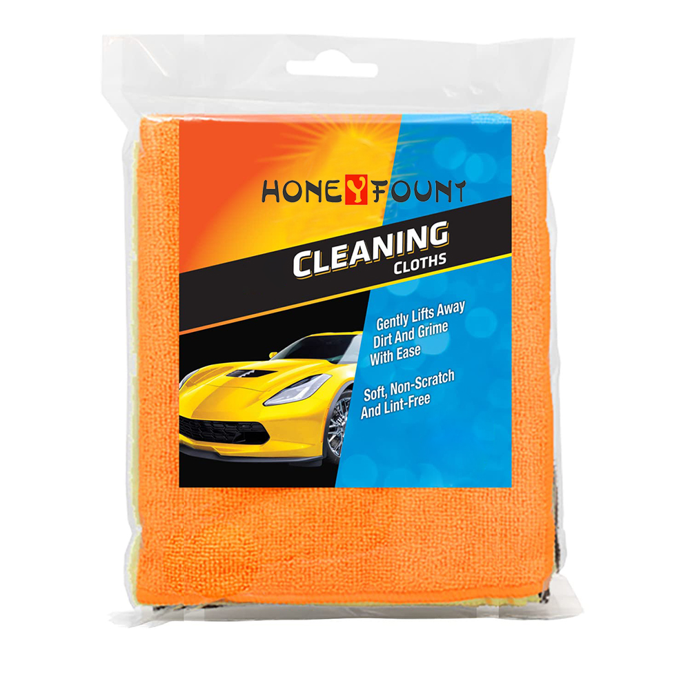 Premium Microfiber Cleaning Cloth For Car Wash Absorbent Soft Polishing Towel with Custom Package Logo Microfiber Washing Cloth