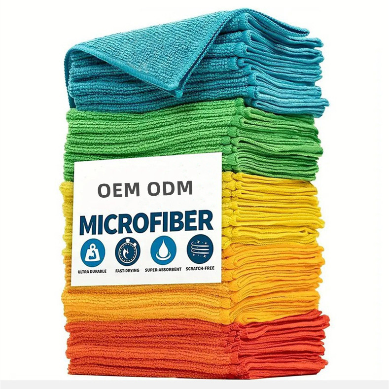Factory OEM Wholesale Super Absorbent Microfiber Cleaning Cloths Car Kitchen Towel Custom Cleaning towel