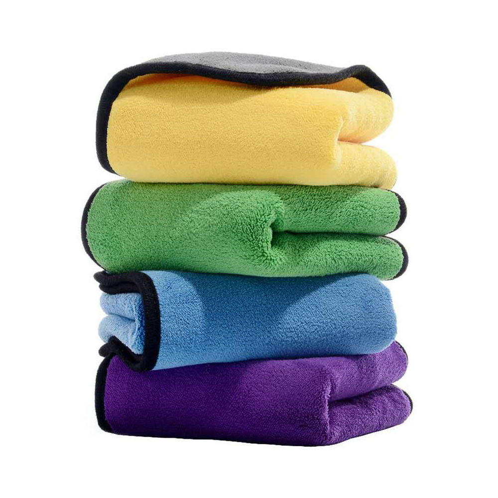 Custom High Quality Coral Fleece Microfiber Car Drying Absorbent Towel Double-sided Microfiber Towel