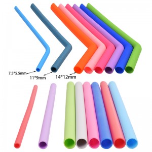 Custom Reusable Silicone Straws colorful Food G...