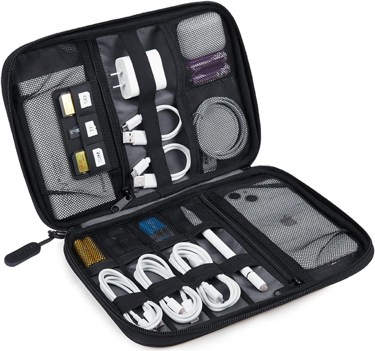 Electronics Organizer Travel Case, Essentials uchun kichik kabel organizator sumkasi