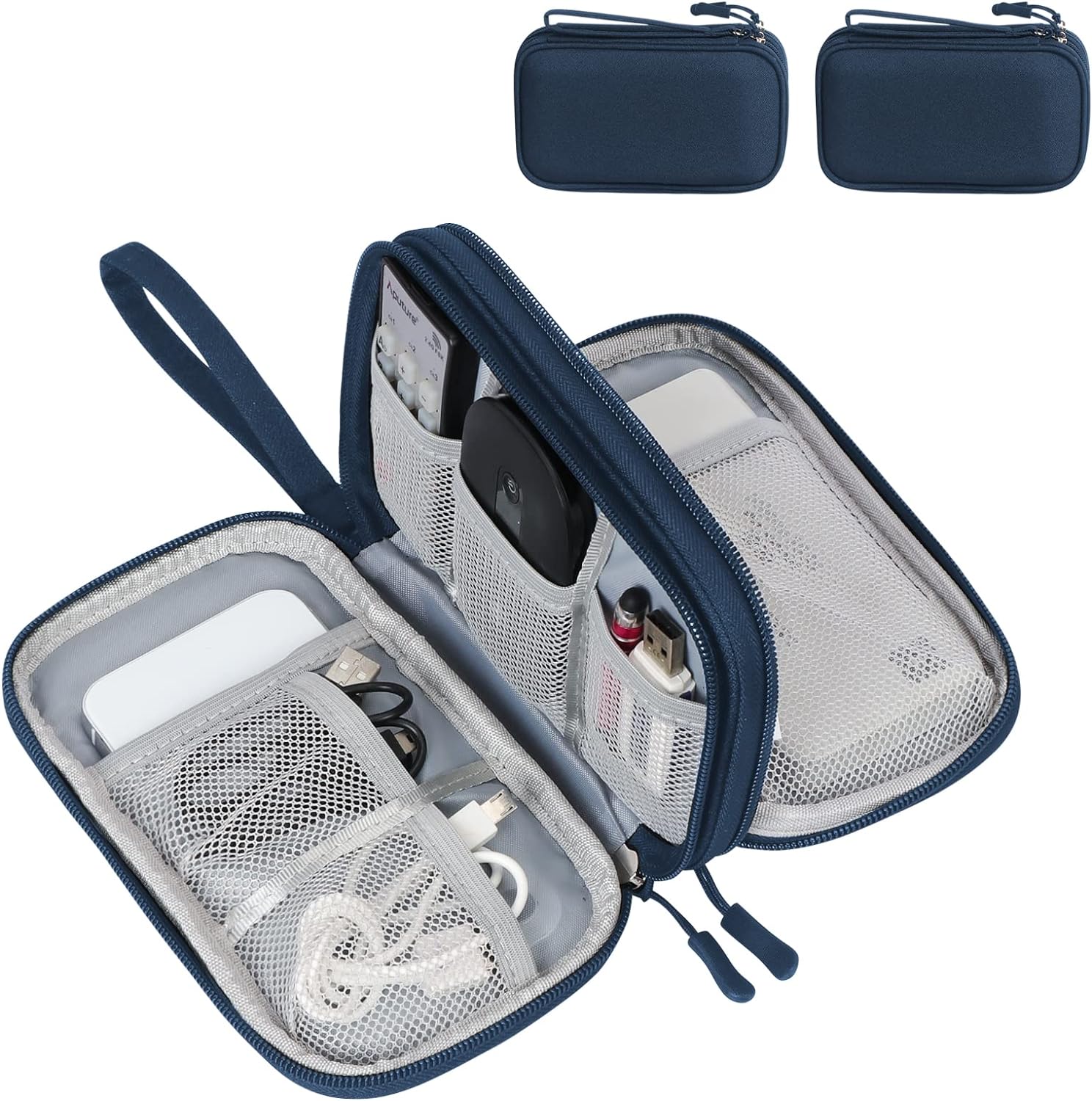 Portable Waterproof Double Layers Storage Bag para sa Cable, Charger, Atbp.