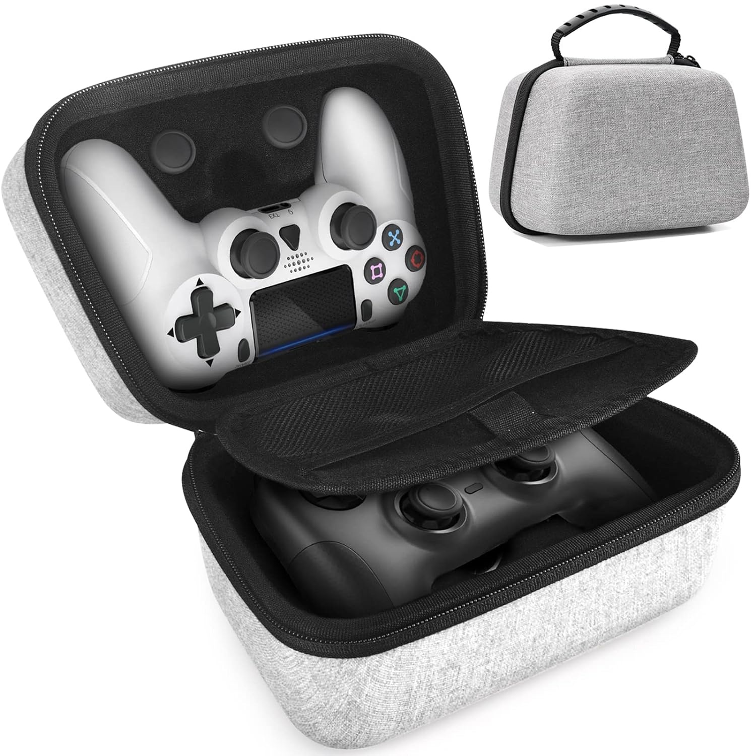 PS4 PS5 Switch Professional Controller Case, Game Controller Portable Travel Case Compatible with PS-4,PS-5, Switch Pro, X-Box and other Controllers, Protective Hard Organizer Case for 2...