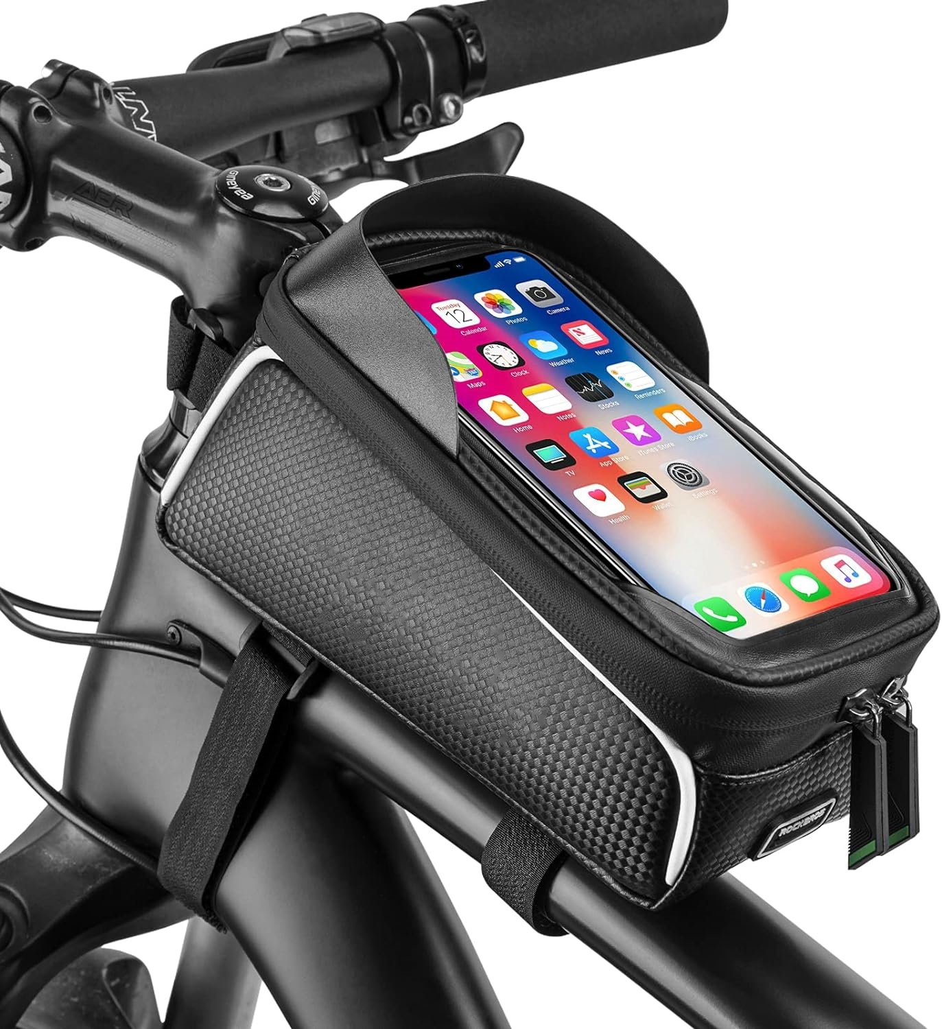 Sykkel-/sykkeltelefon foran rammeveske, vanntett, rørveske, sykkelveske, sykkelgaver til menn