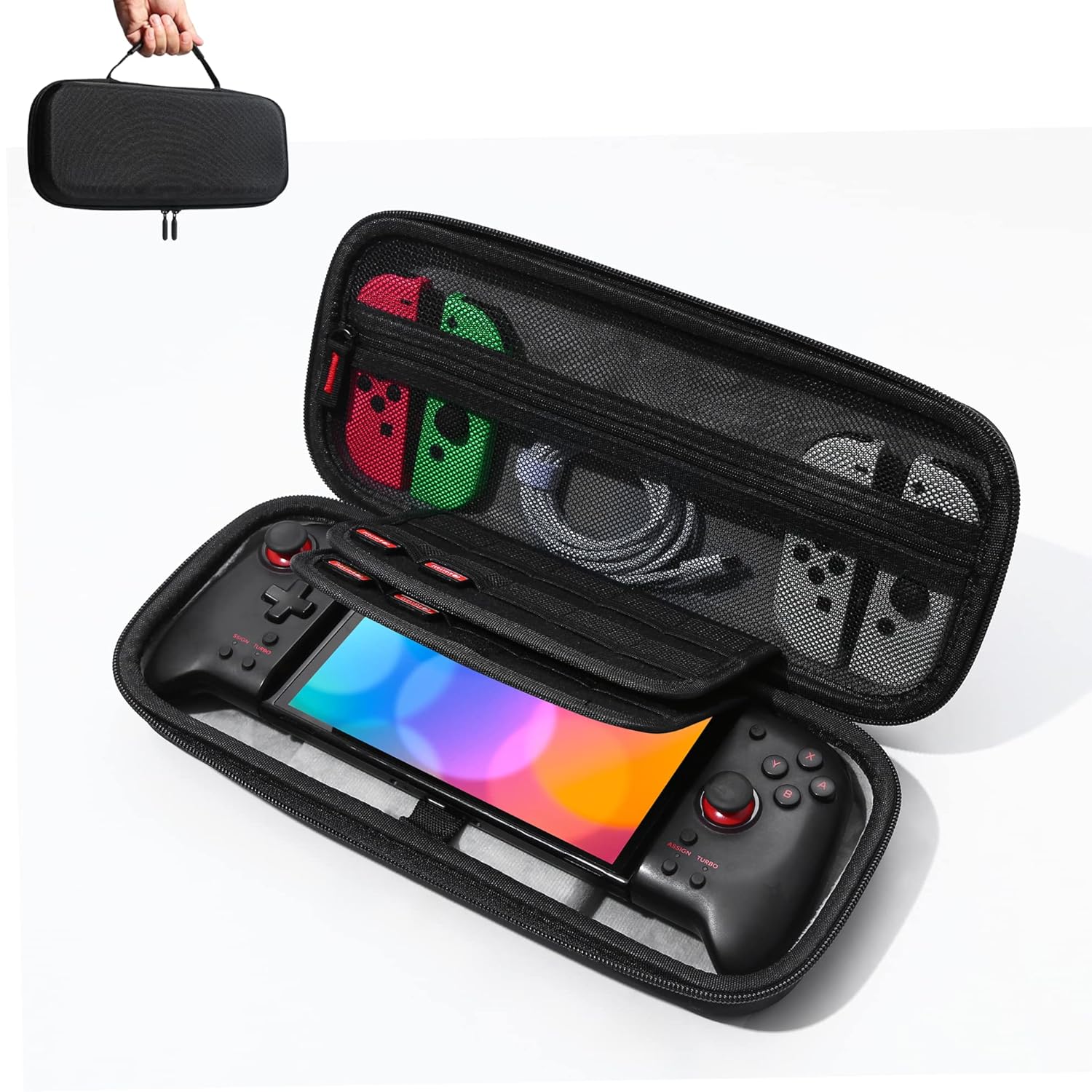 Hori Split Pad Pro Case – ZBRO Hard Shell Case for Nintendo Switch Split Pad Pro Controller -Button Protection / Large Capacity / Support 20 Game Slots