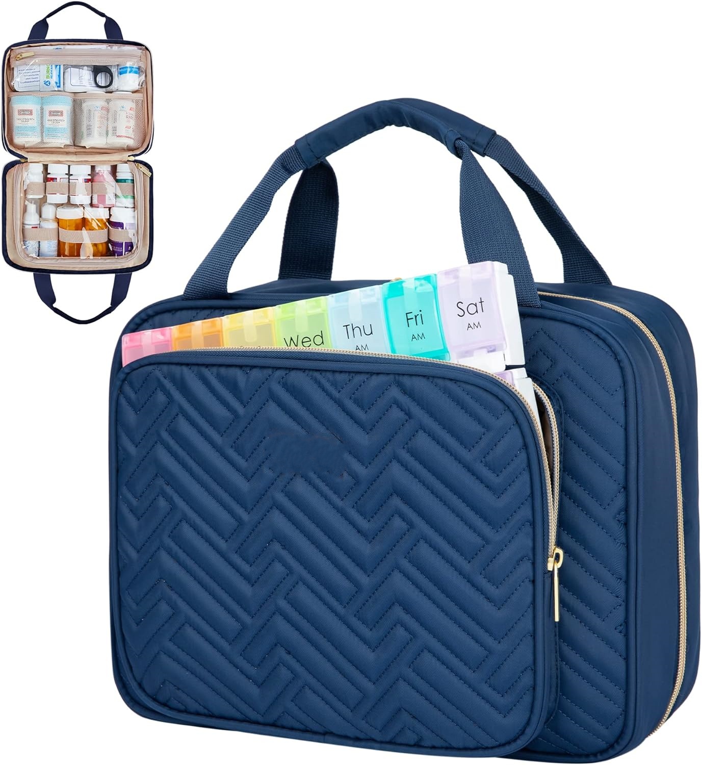 Travel Pill Bottle Organizer,Medicine Organizer and Storage,Home Medication Bag, Cases,Carrier