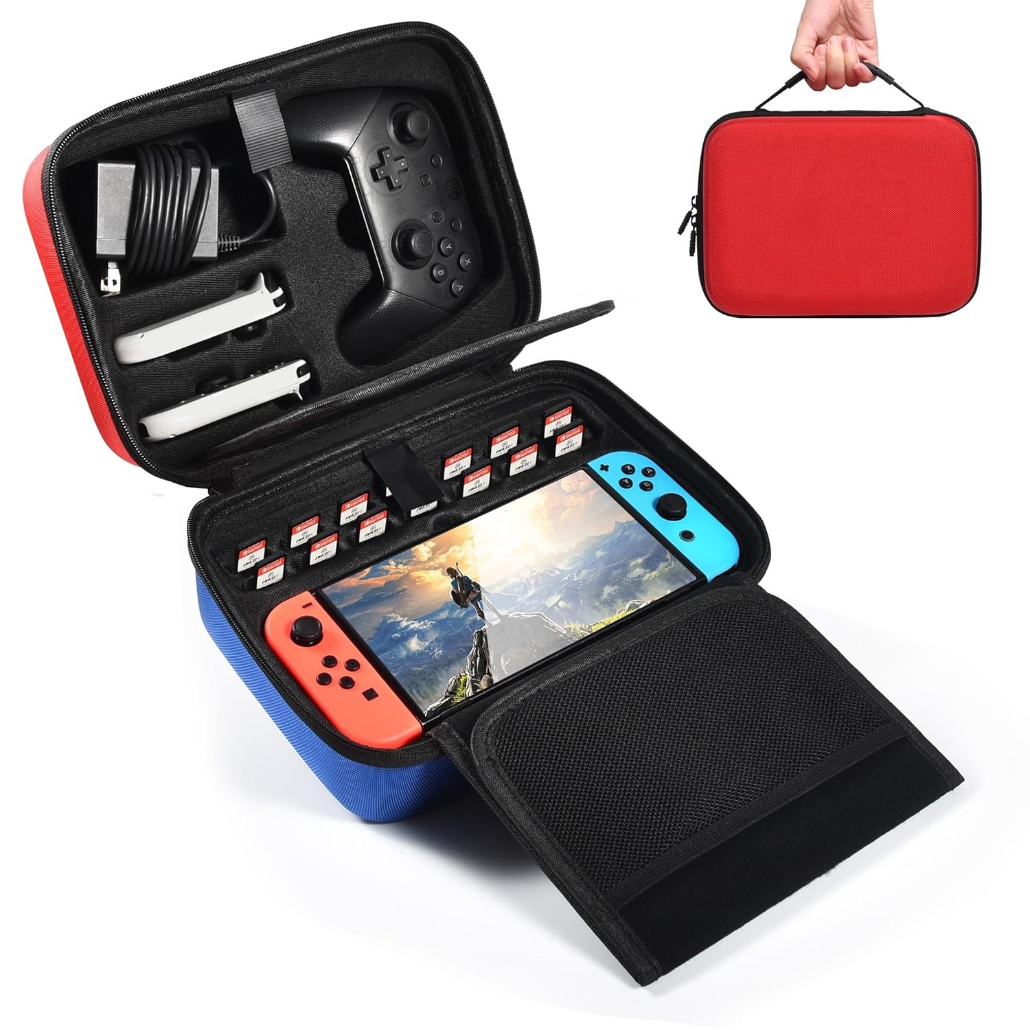 High Capacity Traveling Case for Switch Console Pro Controller & Accessories