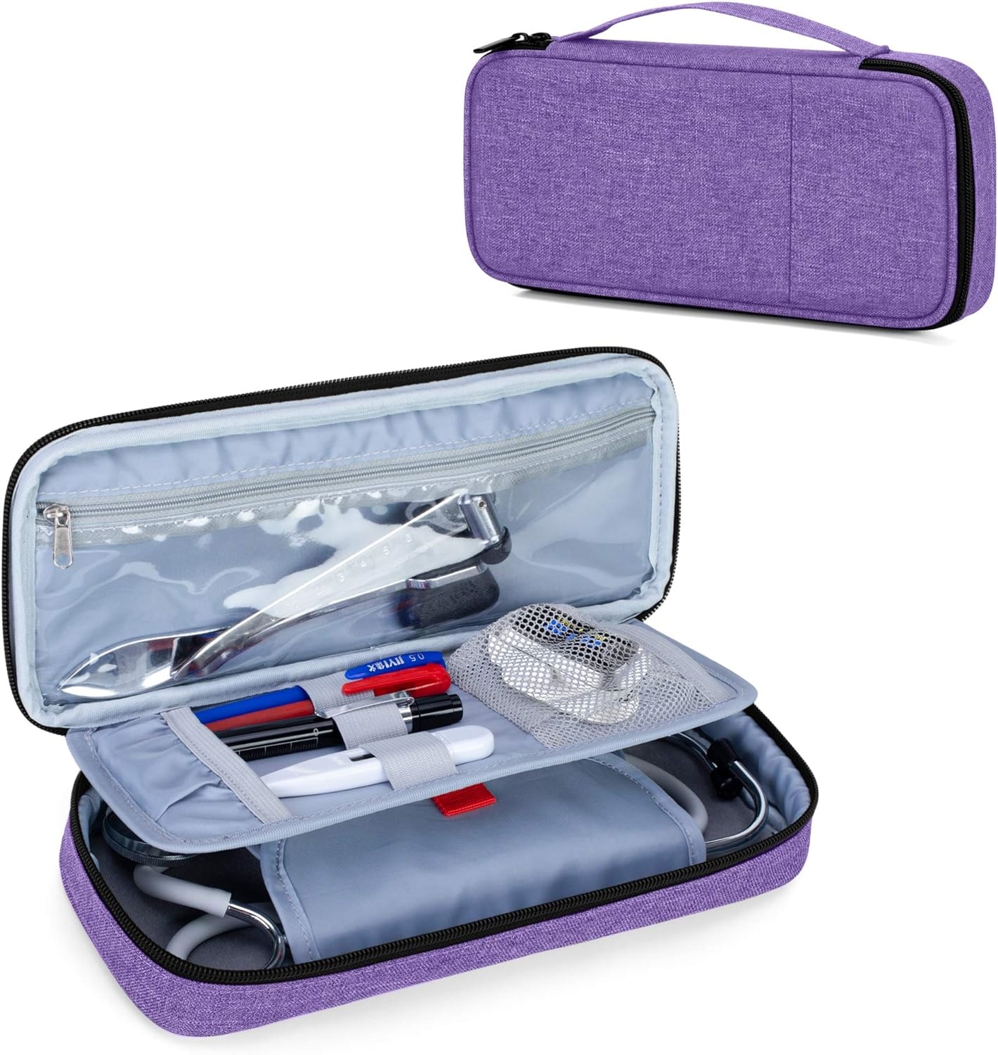 The Stethoscope Case with Inner Divider, Stethoscope Carrying Case Compatible with 3M Littmann/MDF/ADC and Extra Accessories for Nurses, Pediatric Doctor or Medical Students