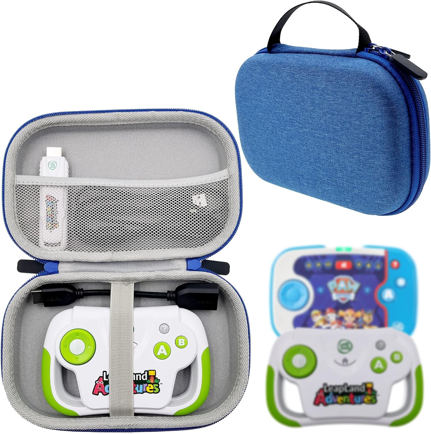 Tube Hard EVA case compatible with wireless controllers HDMI gaming sticks USB power cord accessories Storage Travel case (case only) and Leapfrog LeapLand Adventures/Leapfrog PAW Patrol