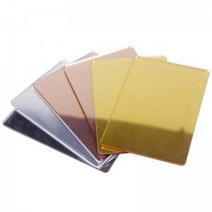 Factory Cheap China 1mm Silver & Golden Color Plastic Acrylic Mirror Sheet