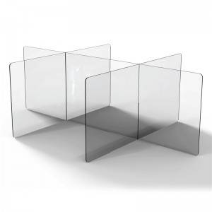 Plexiglass Partition Portable Sneeze Guard Barrier for Counter Cashier Buffets