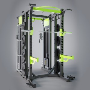 China Wholesale Body Building Gym Fitness Equipment Multi Functional Cable Crossover Adjustable Smith Machine Power Rack Squat Rack