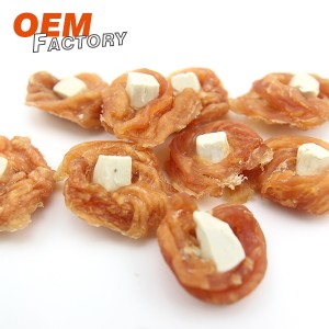 Dried Chicken Roll & Cheese Dry Dog Treats Wholesale and OEM