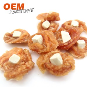Dried Chicken Roll & Cheese Dry Dog Treats Wholesale and OEM