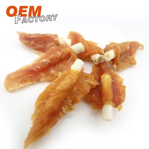 Dried Half a Rawhide Stick with Chicken Science Diet Dog Treats Wholesale and OEM