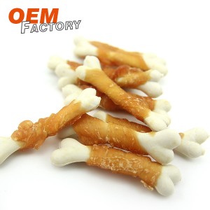 White Calcium Bone Twined by Chicken Best Dog Treats Wholesale and OEM