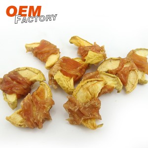 Apple Chip Twined by Chicken Fresh Dog Treats Wholesale and OEM