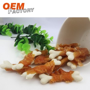 Calcium Bone Twined by Chicken Organic Chicken Jerky Dog Treats Wholesale and OEM