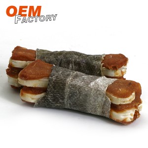 16cm Rawhide and Duck with Tilapia Skin Wholesale and OEM Dog Training Treats