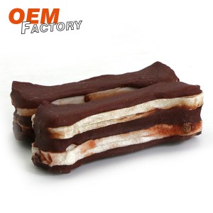 6cm-18cm Rawhide Bone Wrapped with Duck OEM and Wholesale Dog Treats for Resale