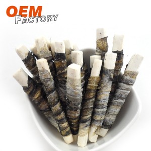 Healthy Cheese Stick Twined by Dried fish Skin Dog Treats Wholesale and OEM