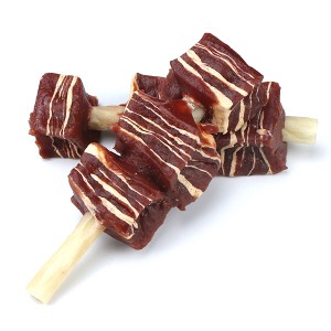 DDD-27 Duck with Cod on Rawhide Stick Wholesale Dog Treats Duck Jerky Dog Treats Manufacturers