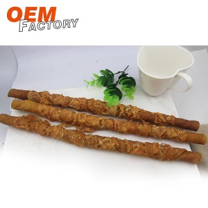36cm Porkhide Stick Twined by Chicken Healthy Treats For Dogs Wholesale and OEM