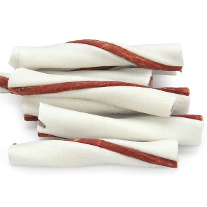 DDD-15 Natural Rawhide with Duck Stick Best Healthy Dog Treats Chewy Dog Treats Manufacturer