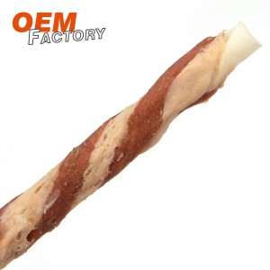 Rawhide Stick Twined by Chicken and Cod Dog Treats From China Wholesale and OEM