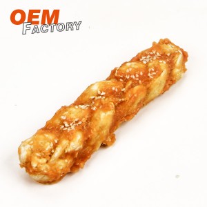 8cm Pork hide Stick Twined by Chicken Treats For Dogs Wholesale and OEM